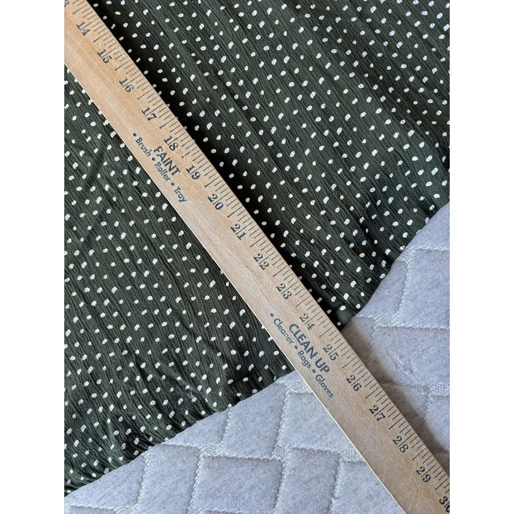 April Cornell Skirt Set Womens Medium Large Green Polka Dot Button Front Midi